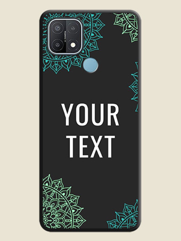 Custom Your Name with Floral Design on Space Black Custom Soft Matte Back Cover - Oppo A15s - alternate view