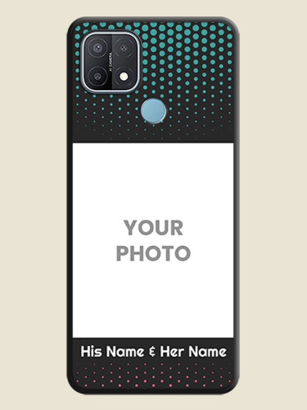 Custom Faded Dots with Grunge Photo Frame and Text on Space Black Custom Soft Matte Phone Cases - Oppo A15s - alternate view