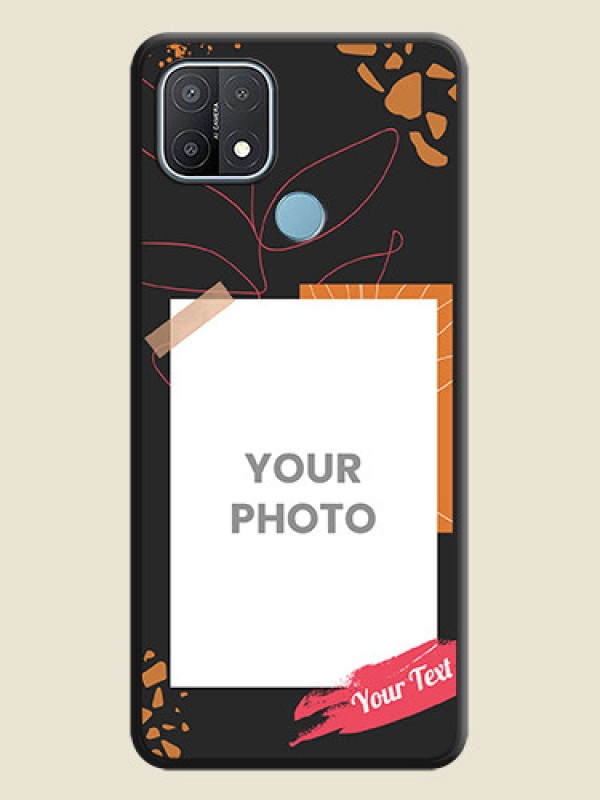 Custom Orange Photo Frame on Space Black Custom Soft Matte Phone Back Cover - Oppo A15s - alternate view