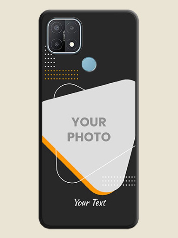 Custom Yellow Triangle on Photo on Space Black Soft Matte Phone Cover - Oppo A15s - alternate view