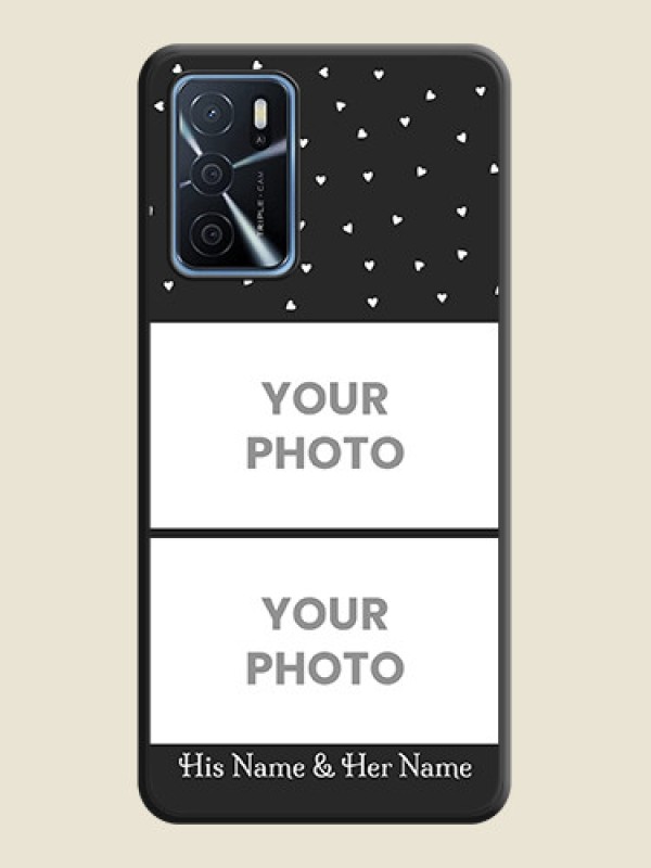 Custom Miniature Love Symbols with Name on Space Black Custom Soft Matte Back Cover - Oppo A16 - alternate view