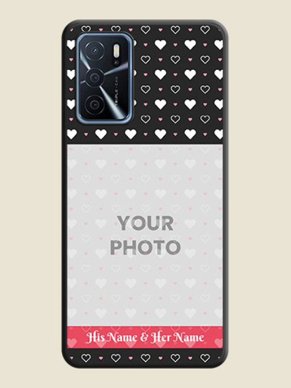 Custom White Color Love Symbols with Text Design on Photo on Space Black Soft Matte Phone Cover - Oppo A16 - alternate view
