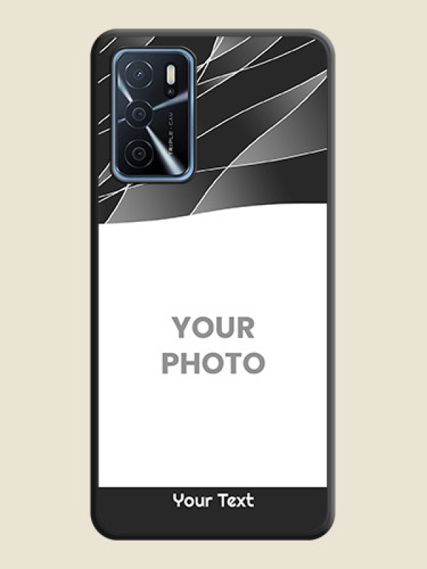 Custom Mixed Wave Lines on Photo on Space Black Soft Matte Mobile Cover - Oppo A16 - alternate view