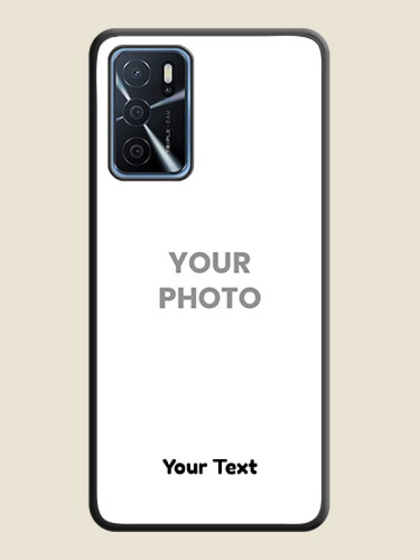 Custom Full Single Pic Upload With Text On Space Black Personalized Soft Matte Phone Covers -Oppo A16 - alternate view