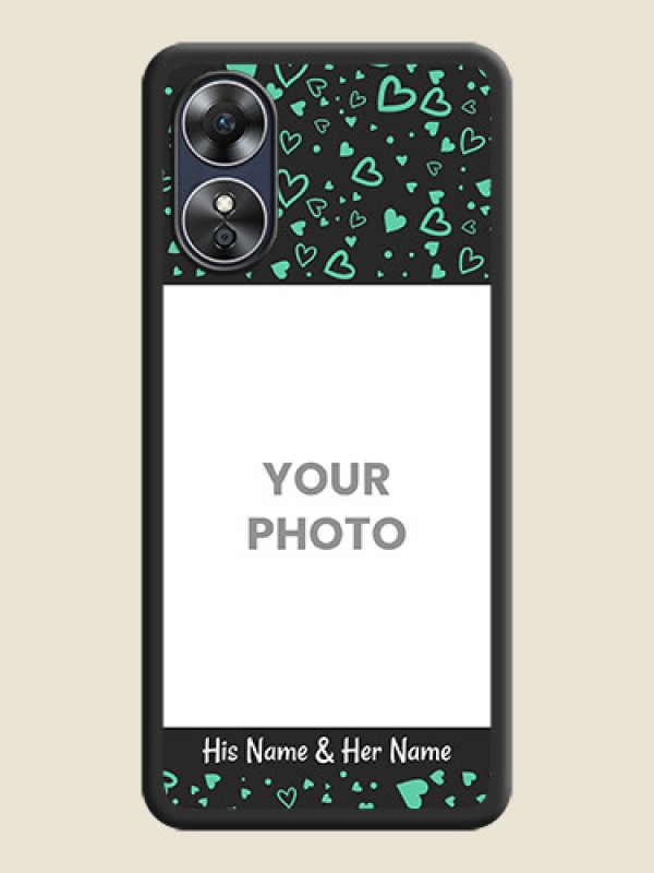 Custom Sea Green Indefinite Love Pattern on Photo on Space Black Soft Matte Mobile Cover - Oppo A17 - alternate view