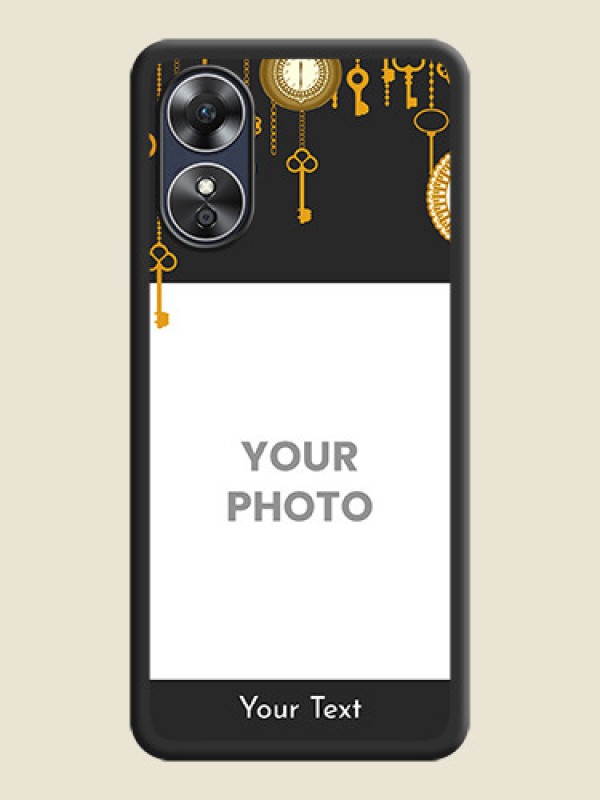 Custom Decorative Design with Text on Space Black Custom Soft Matte Back Cover - Oppo A17 - alternate view