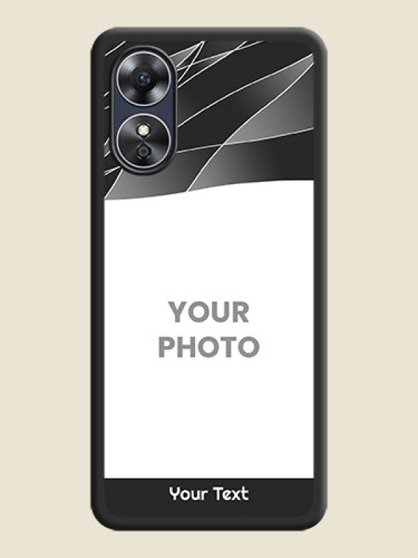 Custom Mixed Wave Lines on Photo on Space Black Soft Matte Mobile Cover - Oppo A17 - alternate view