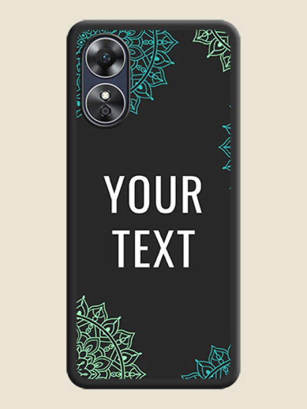 Custom Your Name with Floral Design on Space Black Custom Soft Matte Back Cover - Oppo A17 - alternate view