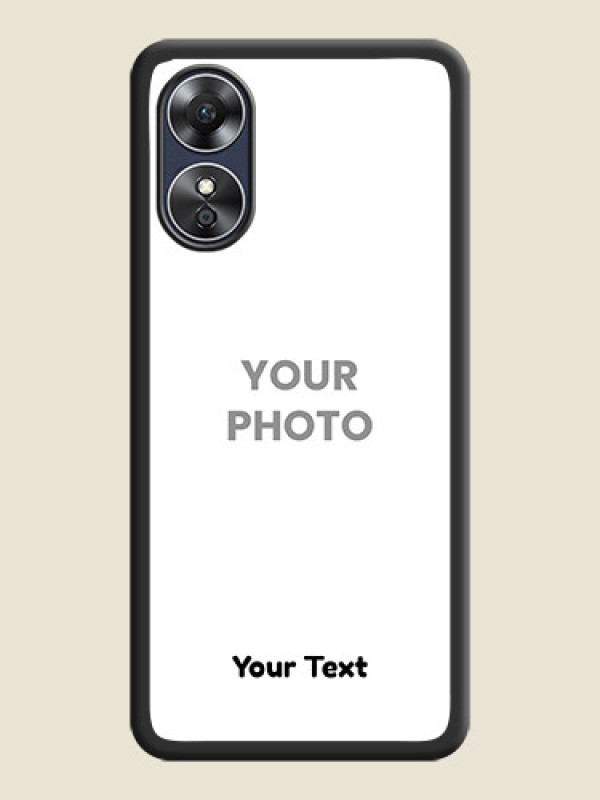 Custom Full Single Pic Upload With Text On Space Black Personalized Soft Matte Phone Covers -Oppo A17 - alternate view