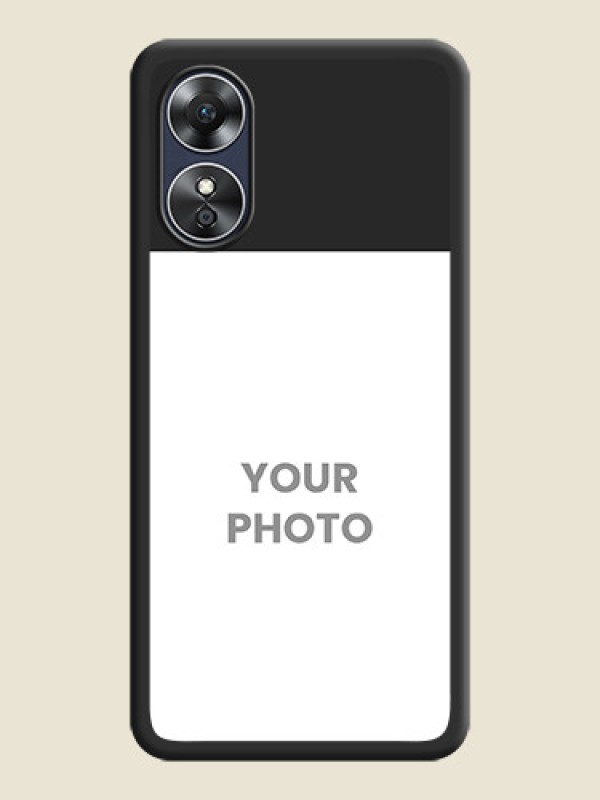 Custom Image Upload With Space Black Color On Custom Soft Matte Mobile Back Cover - Oppo A17 - alternate view
