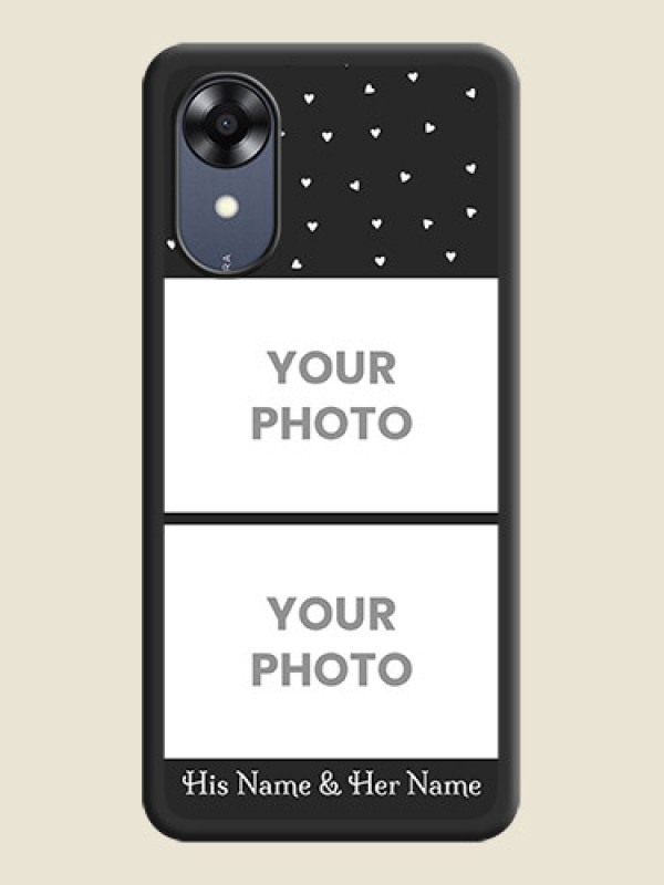 Custom Miniature Love Symbols with Name on Space Black Custom Soft Matte Back Cover - Oppo A17k - alternate view