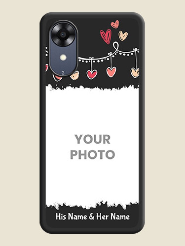 Custom Pink Love Hangings with Name on Space Black Custom Soft Matte Phone Cases - Oppo A17k - alternate view