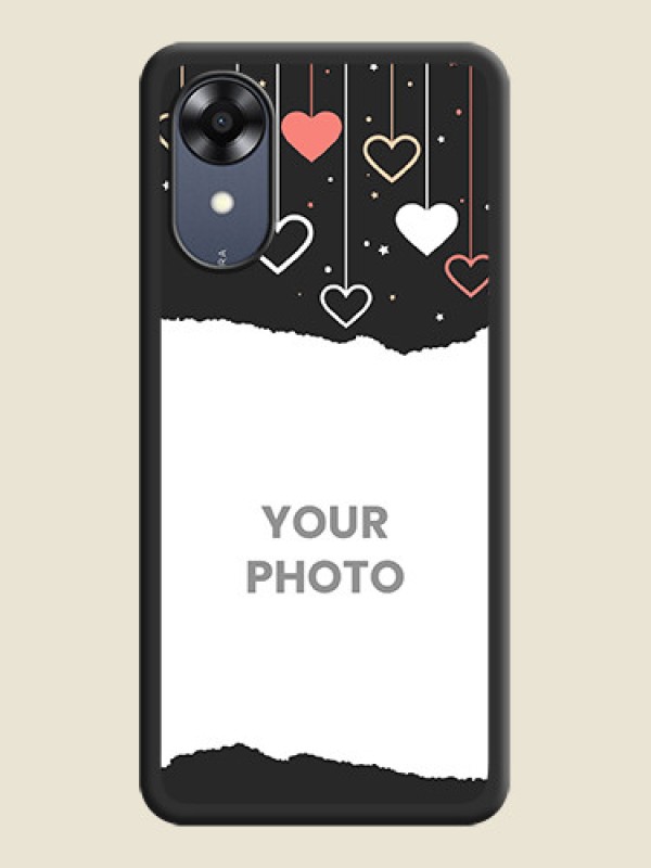 Custom Love Hangings with Splash Wave Picture on Space Black Custom Soft Matte Phone Back Cover - Oppo A17k - alternate view