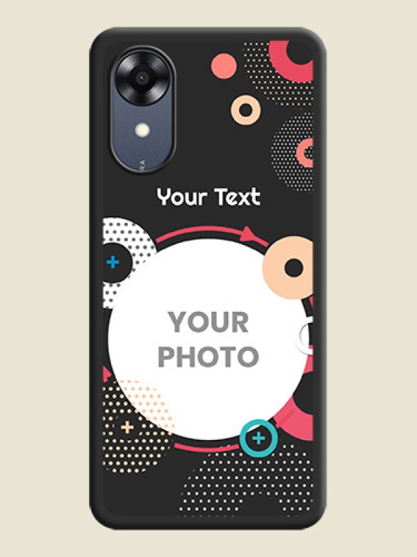 Custom Multicoloured Round Image on Personalised Space Black Soft Matte Cases - Oppo A17k - alternate view