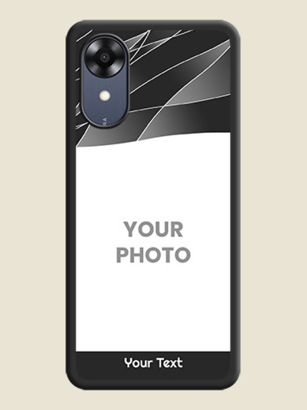 Custom Mixed Wave Lines on Photo on Space Black Soft Matte Mobile Cover - Oppo A17k - alternate view