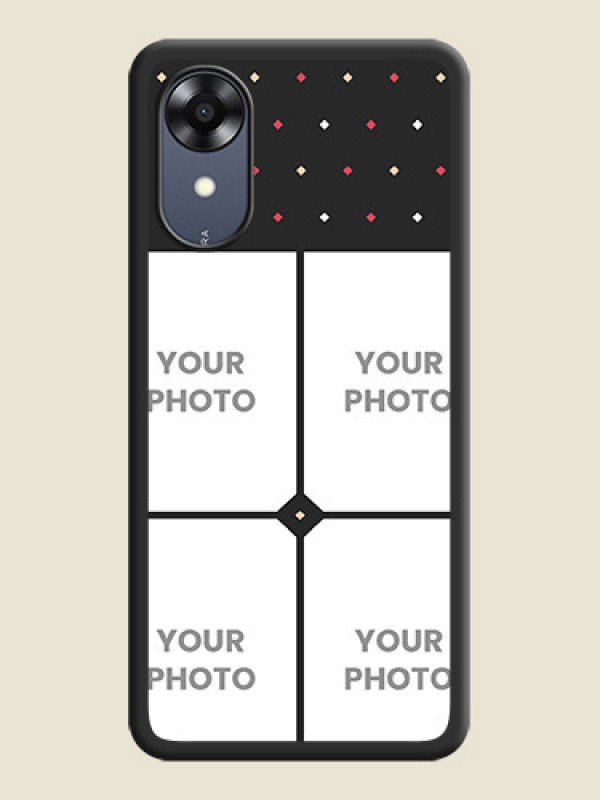 Custom Multicolor Dotted Pattern with 4 Image Holder on Space Black Custom Soft Matte Phone Cases - Oppo A17k - alternate view