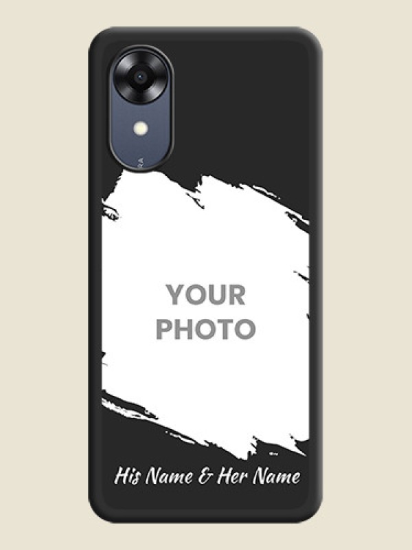 Custom Grunge Brush Strokes on Photo on Space Black Soft Matte Back Cover - Oppo A17k - alternate view