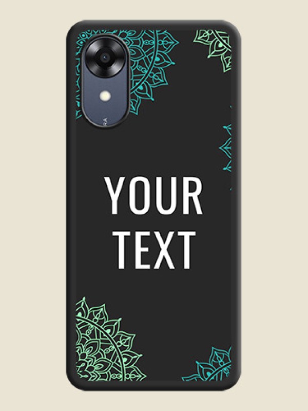 Custom Your Name with Floral Design on Space Black Custom Soft Matte Back Cover - Oppo A17k - alternate view