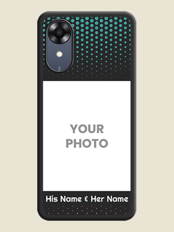 Custom Faded Dots with Grunge Photo Frame and Text on Space Black Custom Soft Matte Phone Cases - Oppo A17k - alternate view