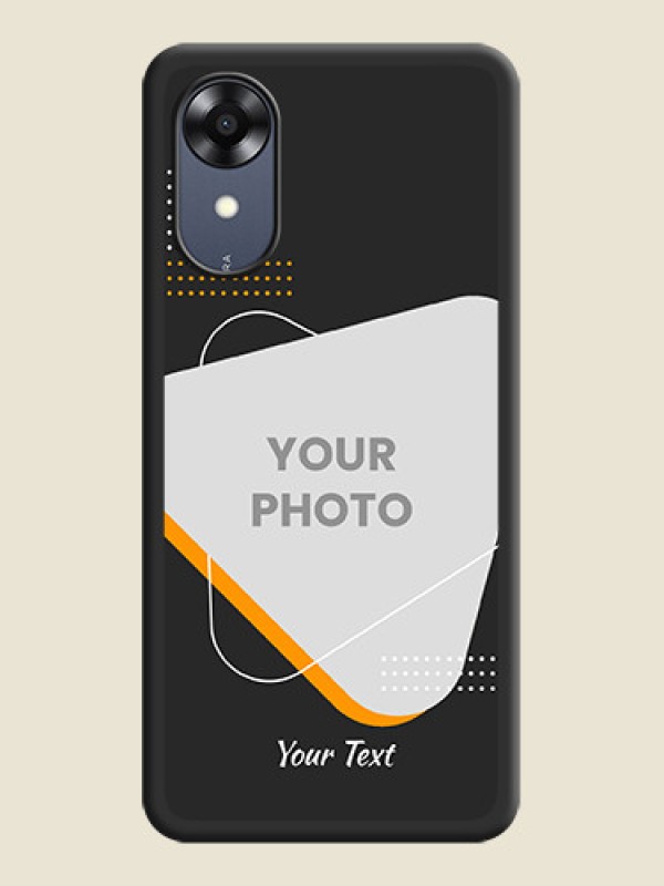 Custom Yellow Triangle on Photo on Space Black Soft Matte Phone Cover - Oppo A17k - alternate view