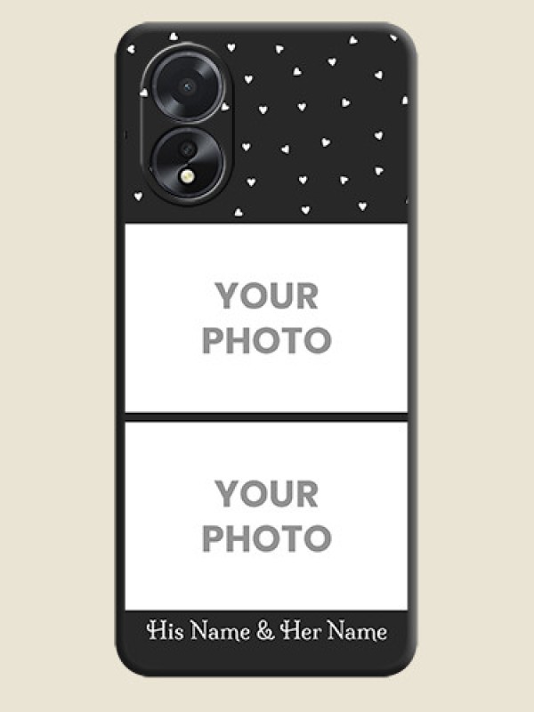 Custom Miniature Love Symbols with Name on Space Black Custom Soft Matte Back Cover - Oppo A18 - alternate view