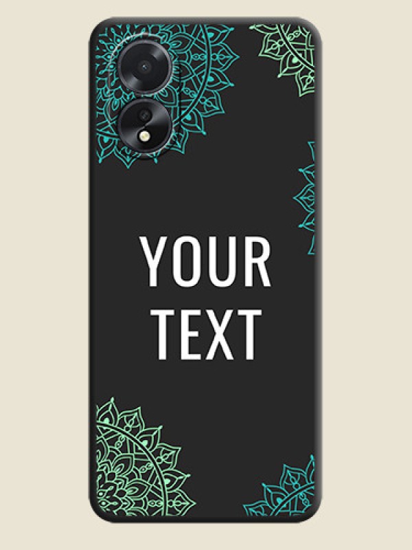 Custom Your Name with Floral Design on Space Black Custom Soft Matte Back Cover - Oppo A18 - alternate view