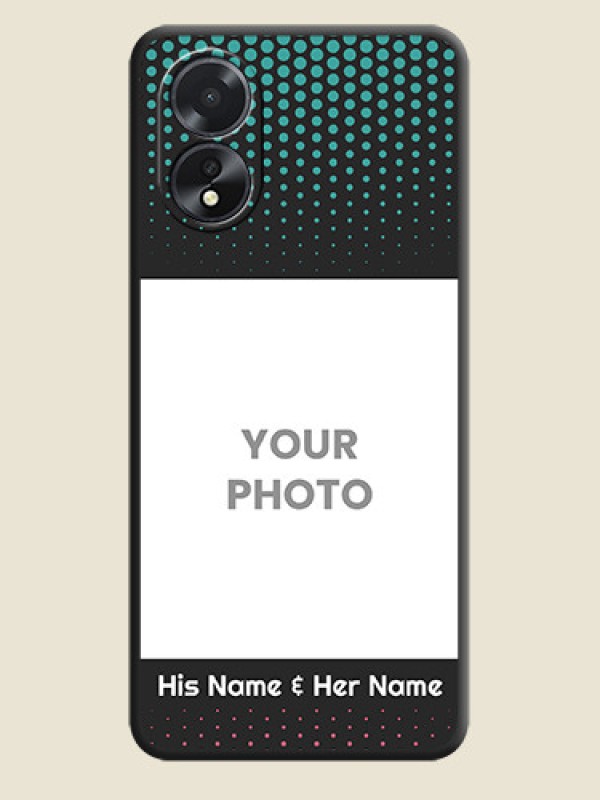 Custom Faded Dots with Grunge Photo Frame and Text on Space Black Custom Soft Matte Phone Cases - Oppo A18 - alternate view