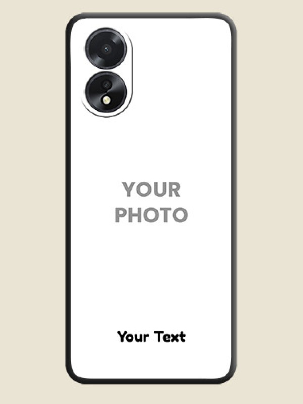 Custom Full Single Pic Upload With Text On Space Black Personalized Soft Matte Phone Covers - Oppo A18 - alternate view