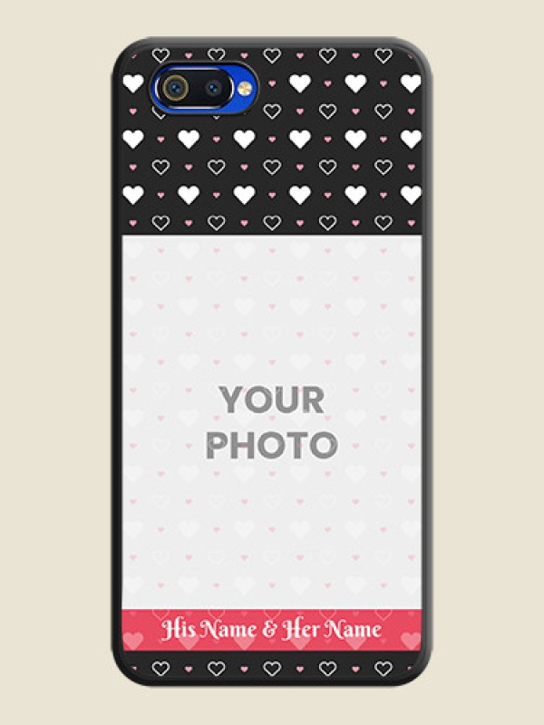 Custom White Color Love Symbols with Text Design on Photo on Space Black Soft Matte Phone Cover - Oppo A1k - alternate view