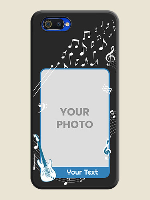 Custom Musical Theme Design with Text on Photo on Space Black Soft Matte Mobile Case - Oppo A1k - alternate view