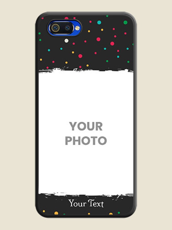 Custom Multicolor Dotted Pattern with Text on Space Black Custom Soft Matte Phone Back Cover - Oppo A1k - alternate view