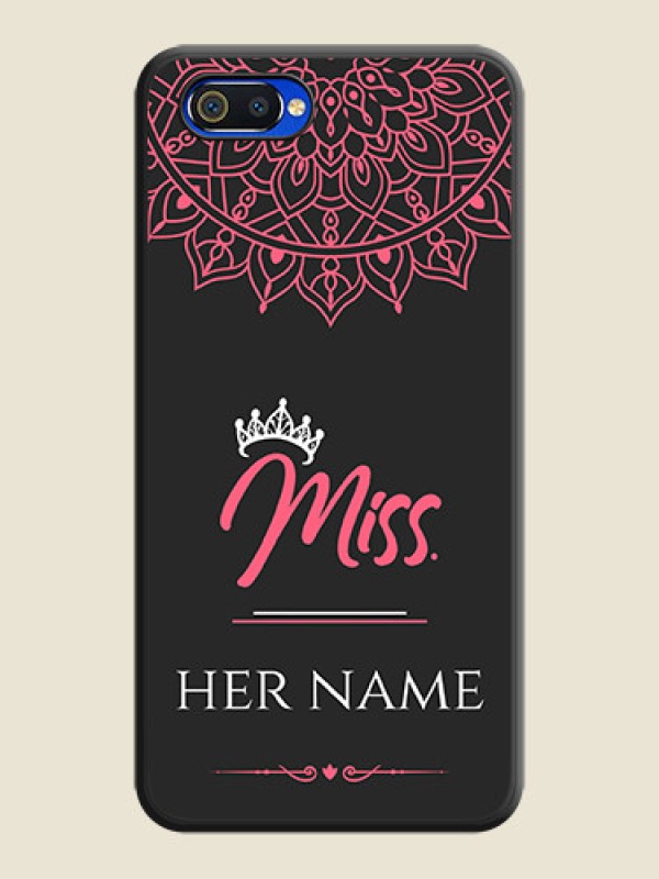 Custom Mrs Name with Floral Design on Space Black Personalized Soft Matte Phone Covers - Oppo A1k - alternate view