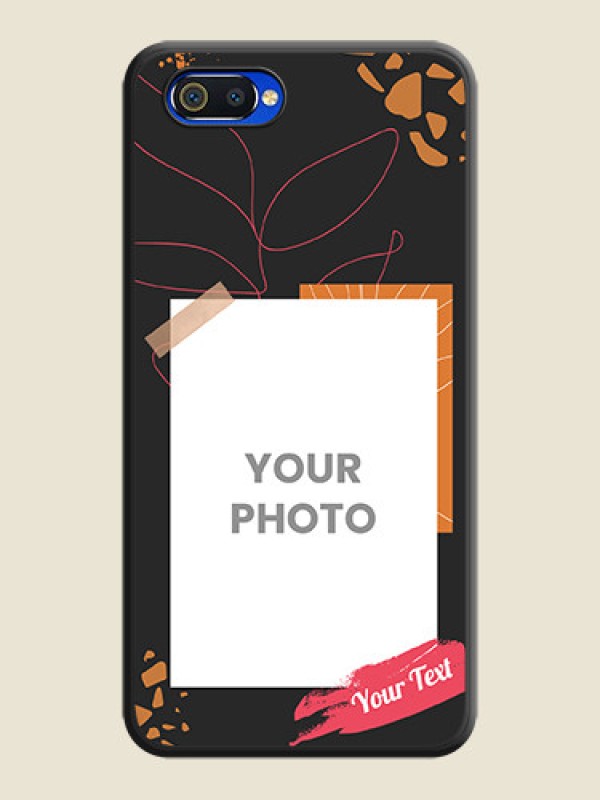 Custom Orange Photo Frame on Space Black Custom Soft Matte Phone Back Cover - Oppo A1k - alternate view