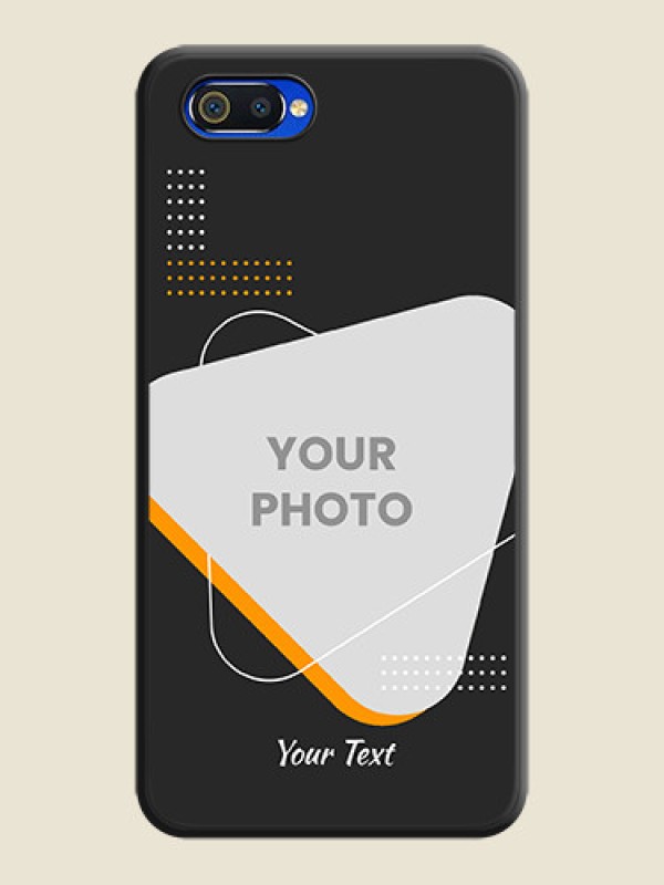 Custom Yellow Triangle on Photo on Space Black Soft Matte Phone Cover - Oppo A1k - alternate view