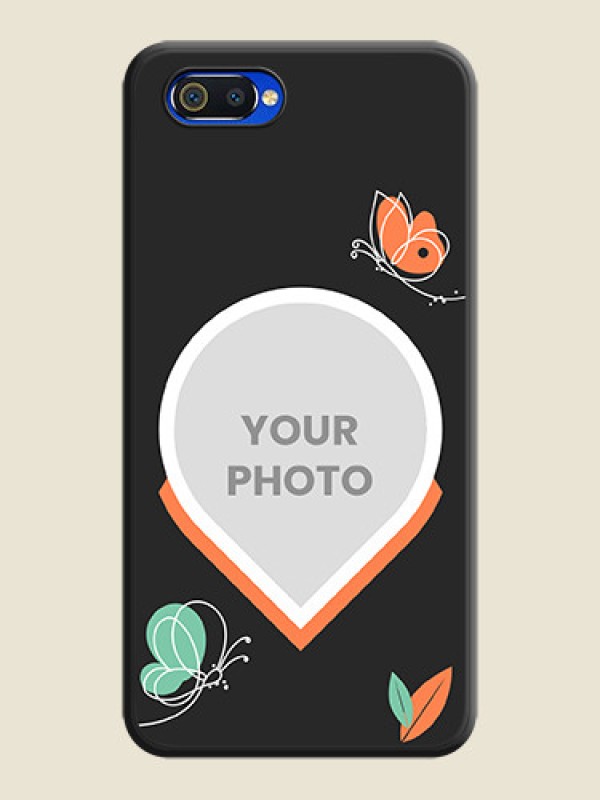 Custom Upload Pic With Simple Butterly Design On Space Black Personalized Soft Matte Phone Covers -Oppo A1K - alternate view