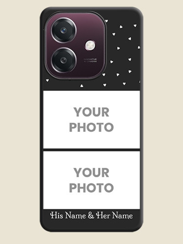 Custom Miniature Love Symbols with Name On Space Black Custom Soft Matte Mobile Back Cover - Oppo A3 5G - alternate view