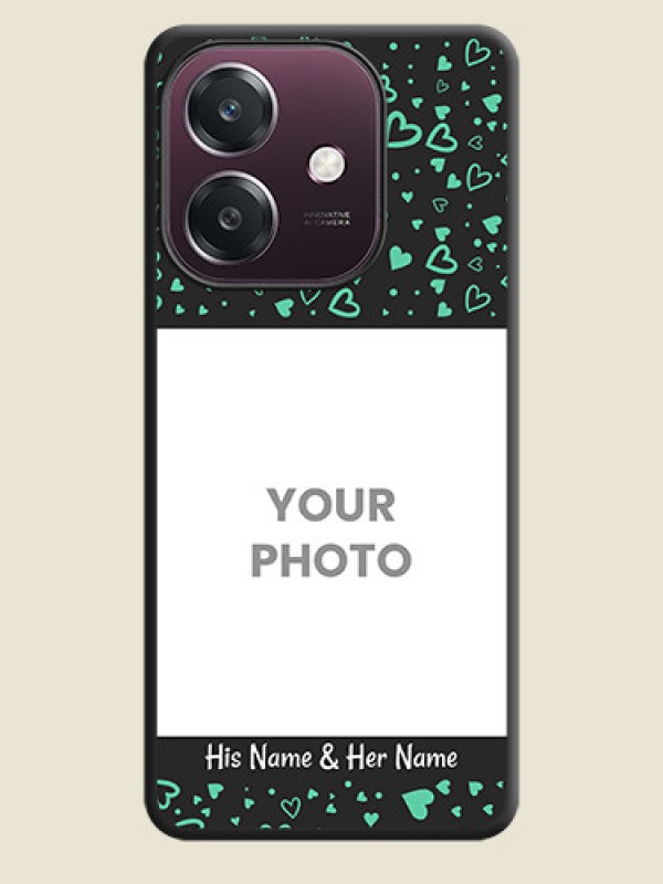 Custom Sea Green Indefinite Love Pattern on Photo On Space Black Custom Soft Matte Mobile Back Cover - Oppo A3 5G - alternate view