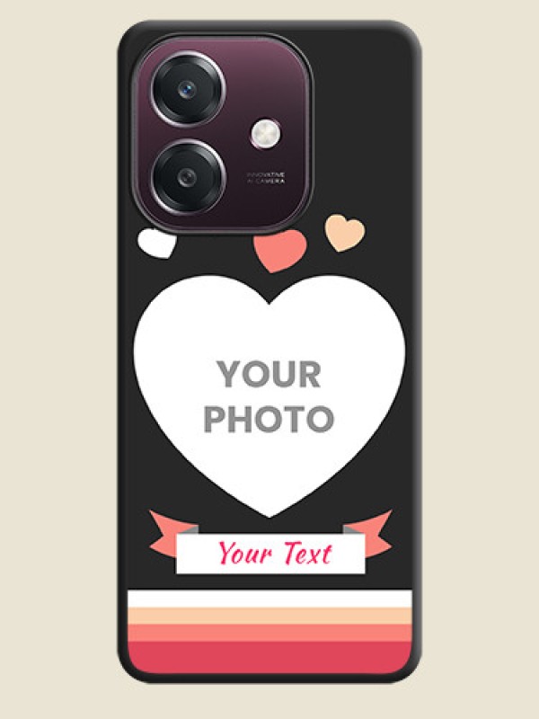 Custom Love Shaped Photo with Colorful Stripes On Space Black Custom Soft Matte Mobile Back Cover - Oppo A3 5G - alternate view
