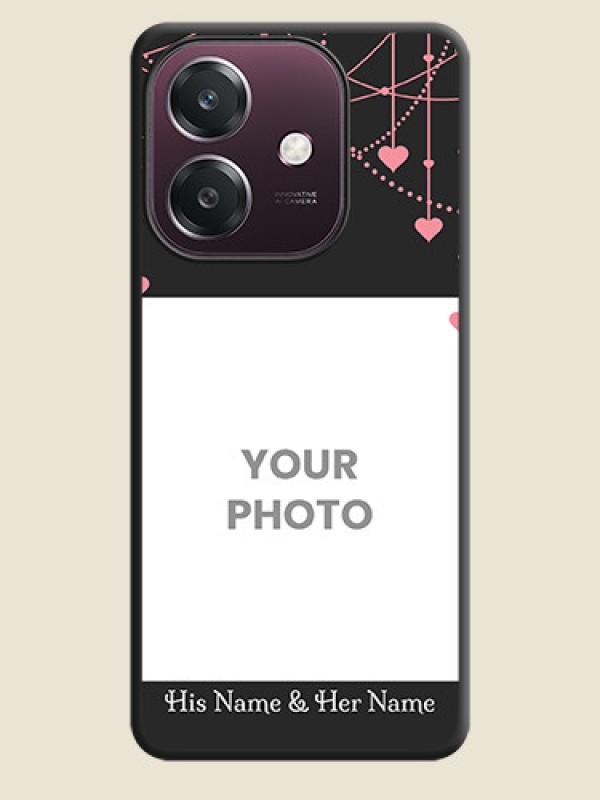 Custom Pink Love Hangings with Text On Space Black Custom Soft Matte Mobile Back Cover - Oppo A3 5G - alternate view