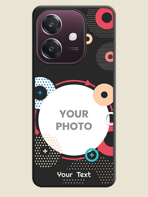 Custom Multicoloured Round Image On Space Black Custom Soft Matte Mobile Back Cover - Oppo A3 5G - alternate view