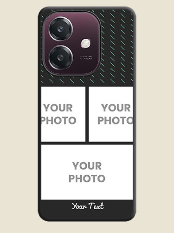 Custom Cross Dotted Pattern with 2 Image Holder On Space Black Custom Soft Matte Mobile Back Cover - Oppo A3 5G - alternate view