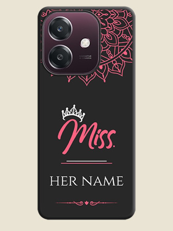 Custom Mrs Name with Floral Design On Space Black Custom Soft Matte Mobile Back Cover - Oppo A3 5G - alternate view