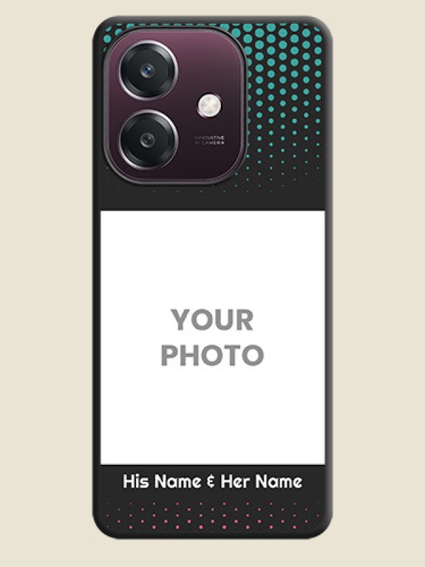 Custom Faded Dots with Grunge Photo Frame and Text On Space Black Custom Soft Matte Mobile Back Cover - Oppo A3 5G - alternate view