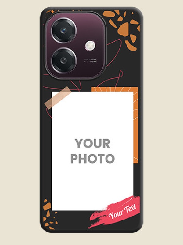 Custom Orange Photo Frame On Space Black Custom Soft Matte Mobile Back Cover - Oppo A3 5G - alternate view