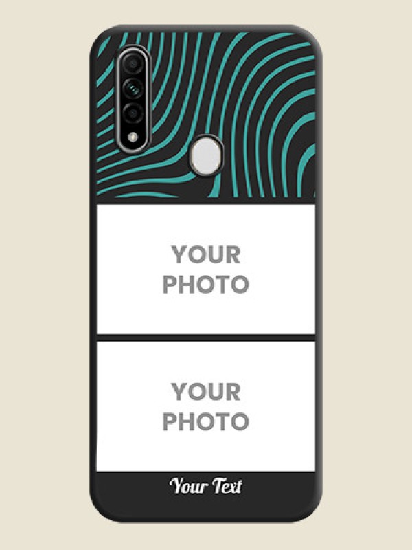 Custom Wave Pattern with 2 Image Holder on Space Black Personalized Soft Matte Phone Covers - Oppo A31 - alternate view