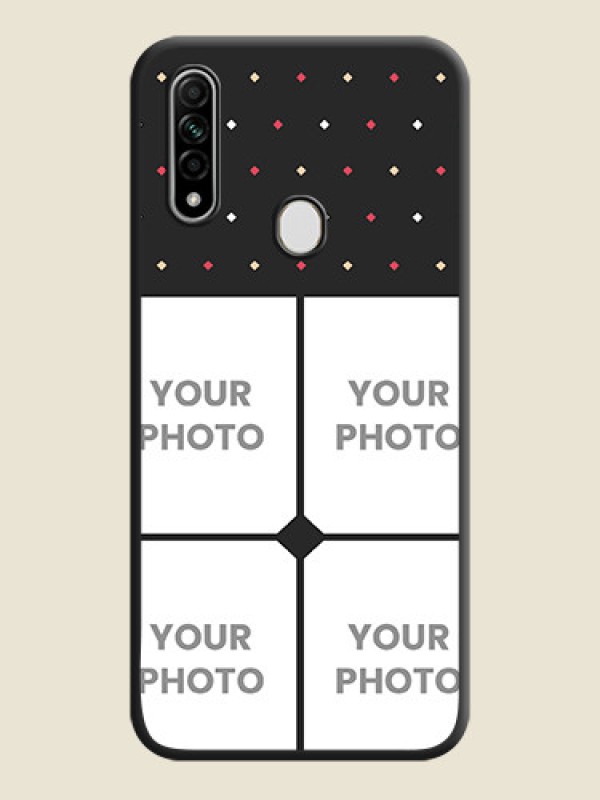 Custom Multicolor Dotted Pattern with 4 Image Holder on Space Black Custom Soft Matte Phone Cases - Oppo A31 - alternate view