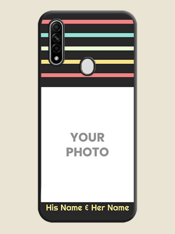 Custom Color Stripes with Photo and Text - Photo on Space Black Soft Matte Mobile Case - Oppo A31 - alternate view