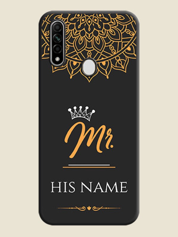 Custom Mr Name with Floral Design  on Personalised Space Black Soft Matte Cases - Oppo A31 - alternate view