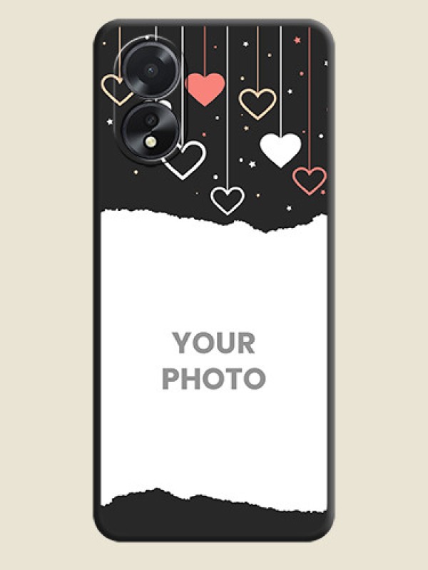 Custom Love Hangings with Splash Wave Picture on Space Black Custom Soft Matte Phone Back Cover - Oppo A38 - alternate view