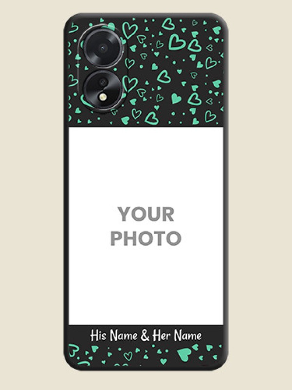Custom Sea Green Indefinite Love Pattern - Photo on Space Black Soft Matte Mobile Cover - Oppo A38 - alternate view